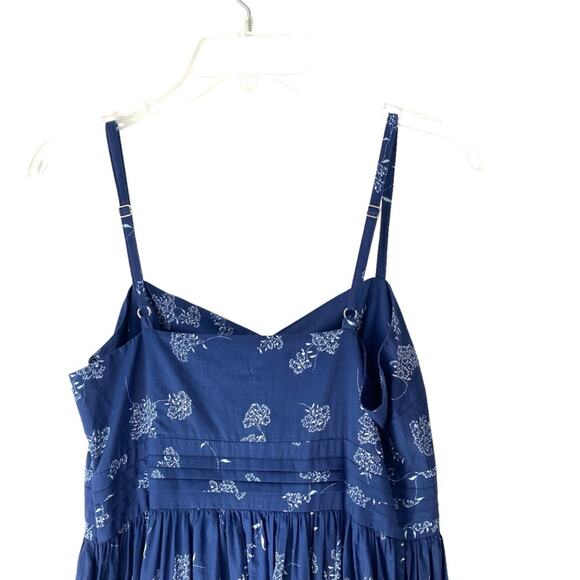 Band of Outsiders Blue Floral Print Long Tiered Maxi Dress size large UK 2 - Picture 5 of 9